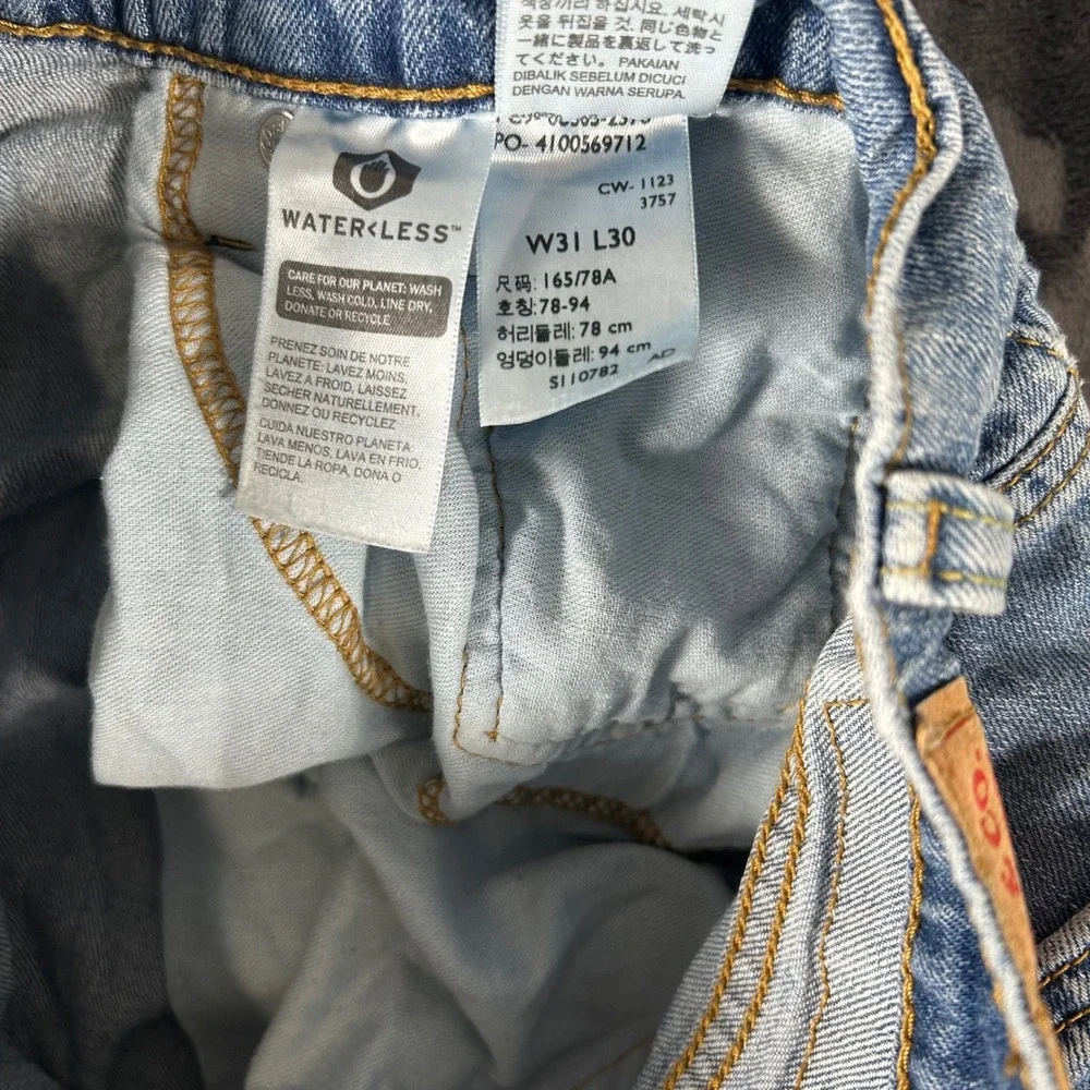 Levi's 505 Regular Fit Jeans Mens W31 L30 Blue Light Wash Straight Leg